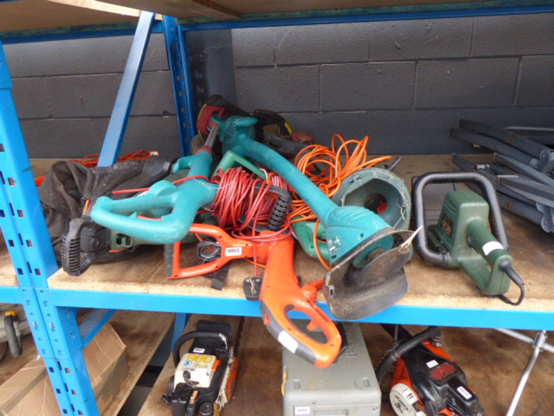 Electric leaf blower, quantity of strimmers and hedge cutter