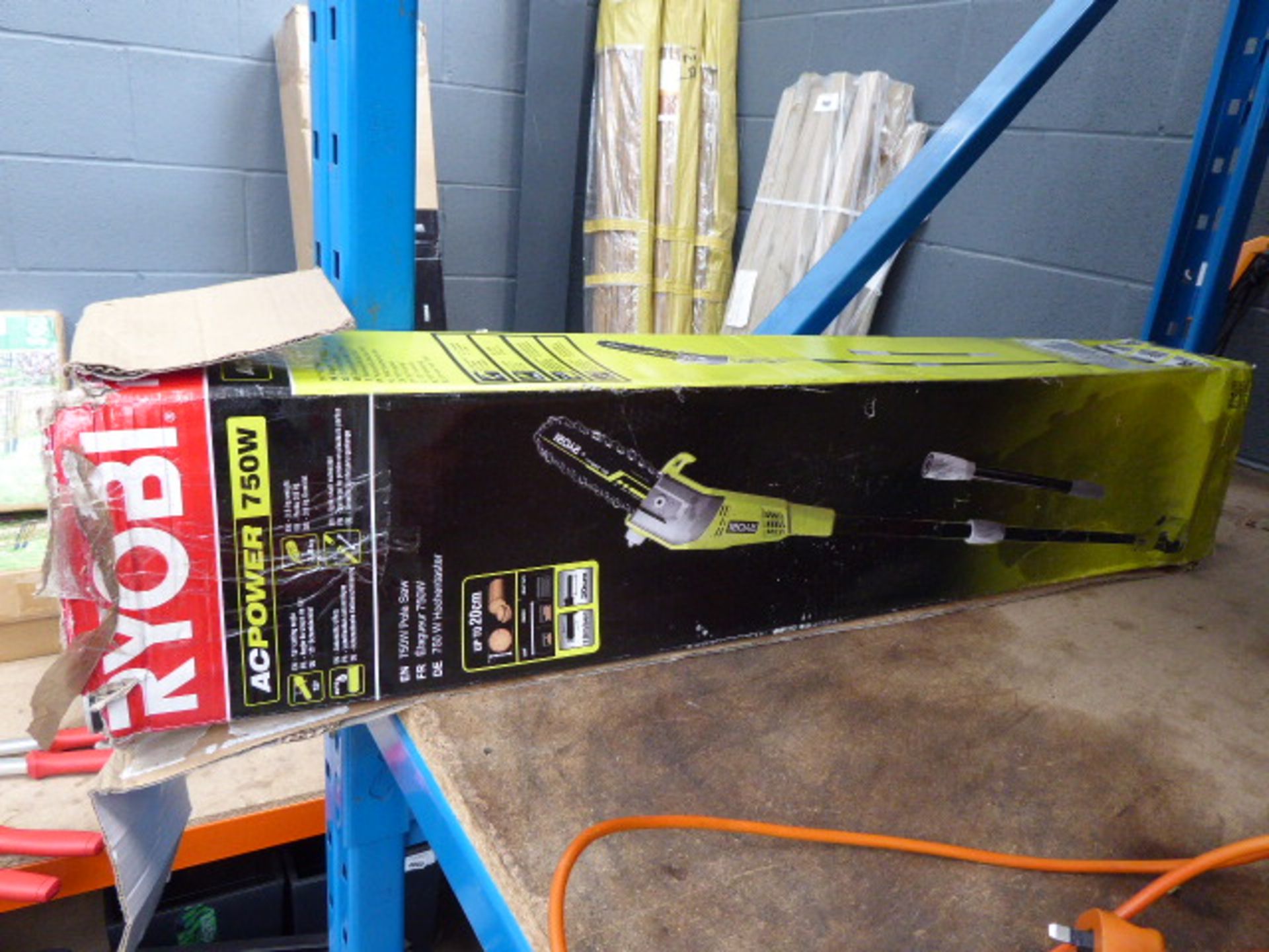 Boxed Ryobi electric pole saw