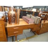 1970's teak dressing table with three panelled mirror