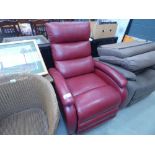 5128 Red leather effect armchair
