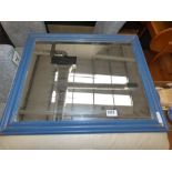 Rectangular mirror in blue painted frame