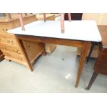 5256 Blue melamine topped kitchen table