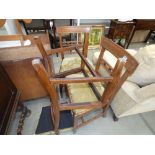 3 Victorian mahogany dining chairs with drop in seats