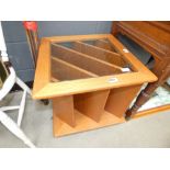 Lamp table with magazine rack under
