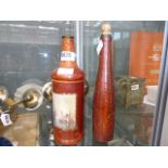(Lot 5565 2037). Two leather clad bottles