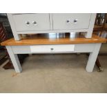 Grey painted oak coffee table with single drawer