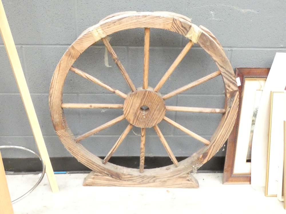 Ornamental pine cart wheel