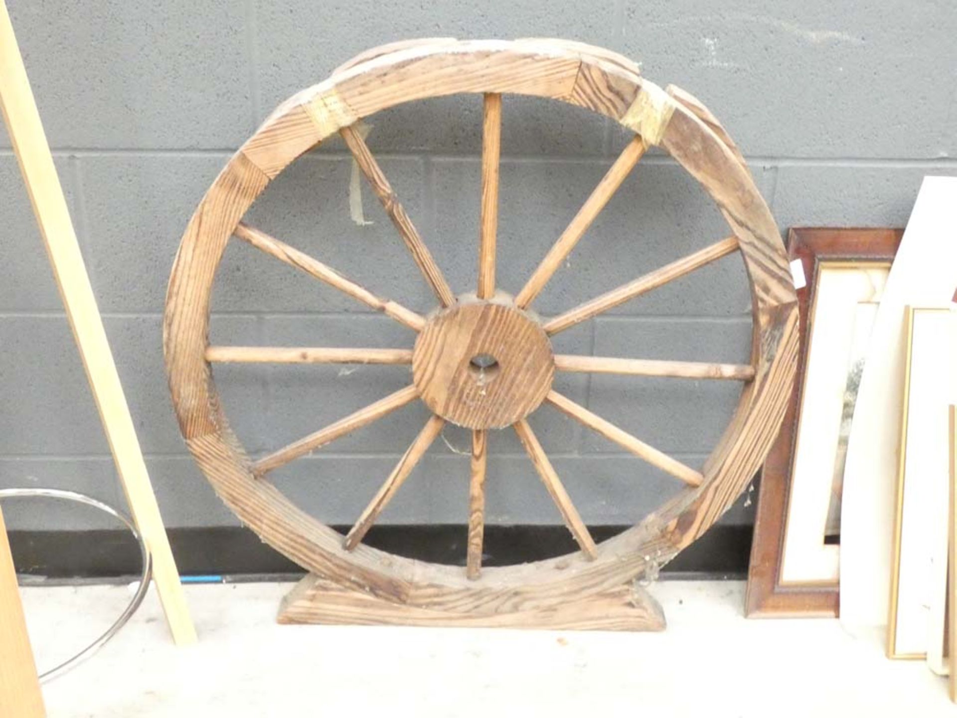 Ornamental pine cart wheel