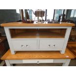 Grey painted oak TV stand