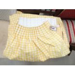 Pair of lined yellow gingham pattered curtains