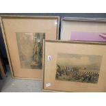 Four framed and glazed engravings of Montevideo