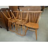 Ercol style stick back dining chairs