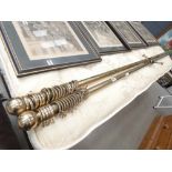 Pair of brass finished curtain rails