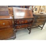 Reproduction mahogany bureau with two drawers under