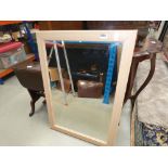 Rectangular mirror in faux beech frame