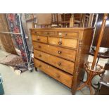 Victorian oak chest with columns to the side