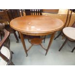 Oval Edwardian tow tier side table