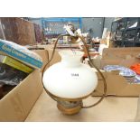 Converted oil lamp ceiling light