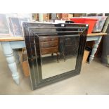 Square mirror with metal frame