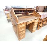 Oak roll-top desk