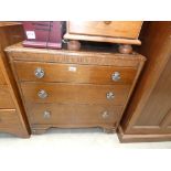 Dark oak chest of 3 drawers