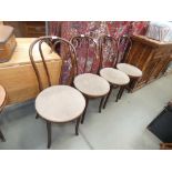 Four bentwood Thonet style cafe chairs