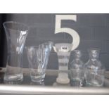 Five glass vases