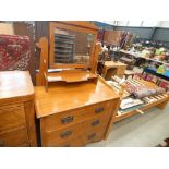 Satin walnut dressing chest