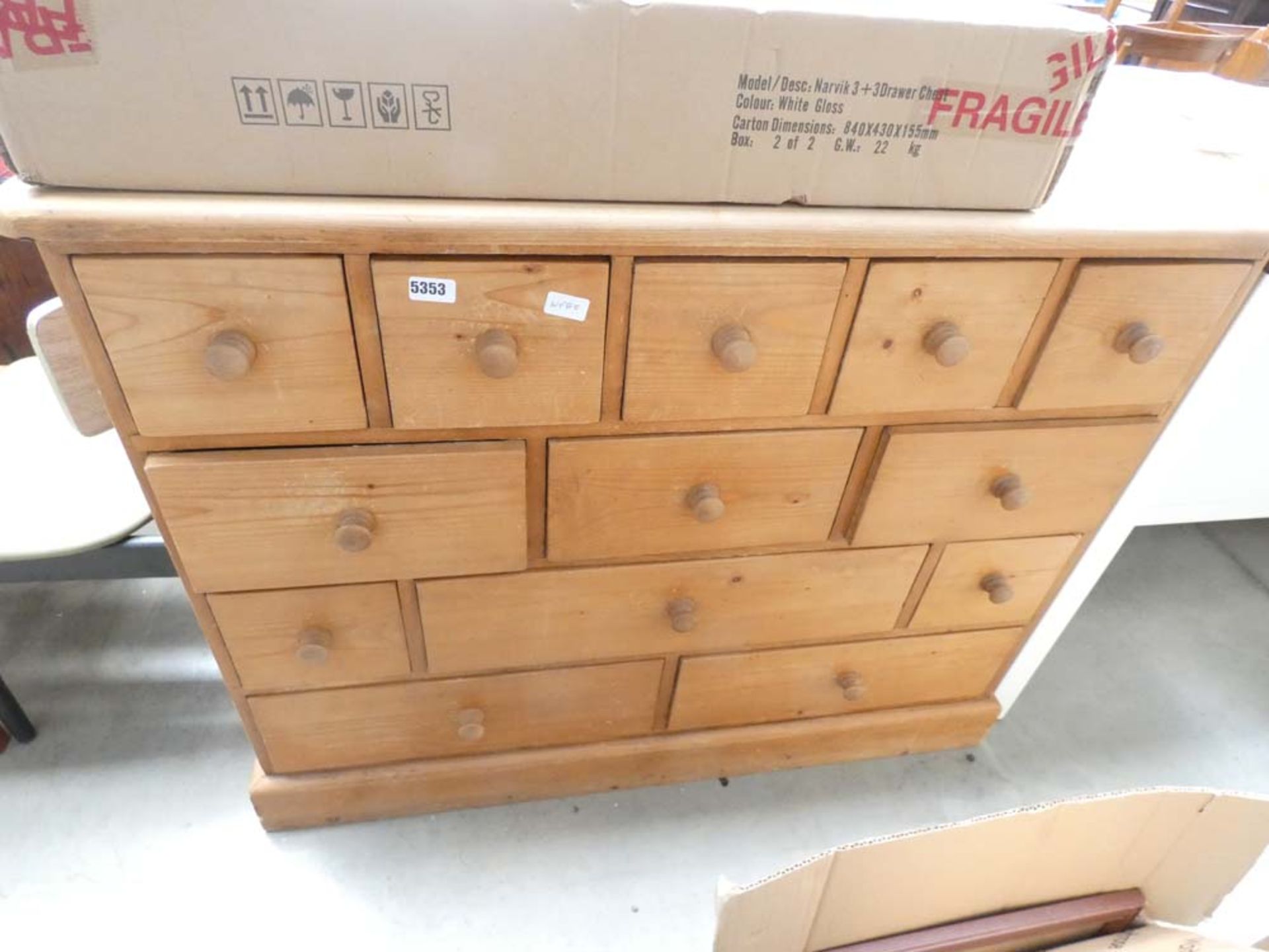 Pine chest of multi drawers