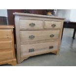 Lime washed ash chest of 2 over 2 drawers
