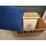 Box containing six floral prints