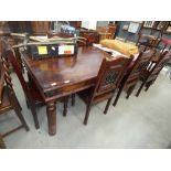 Sheesham table and six matching chairs, AF