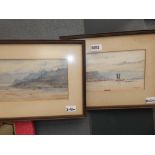 Pair of watercolours depicting coastal scenes