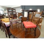 Childs chair and an Edwardian chair with embroidered seat