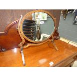 Victorian oak toilet mirror