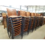 Ten bentwood stacking chairs