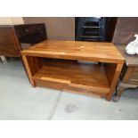 Dark wood two tier coffee table