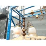 (6) A five branch Colonial ceiling light