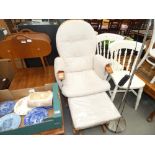 Glider chair with matching footstool