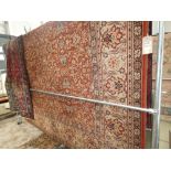 Red floral carpet 3.5 x 2.5 meters
