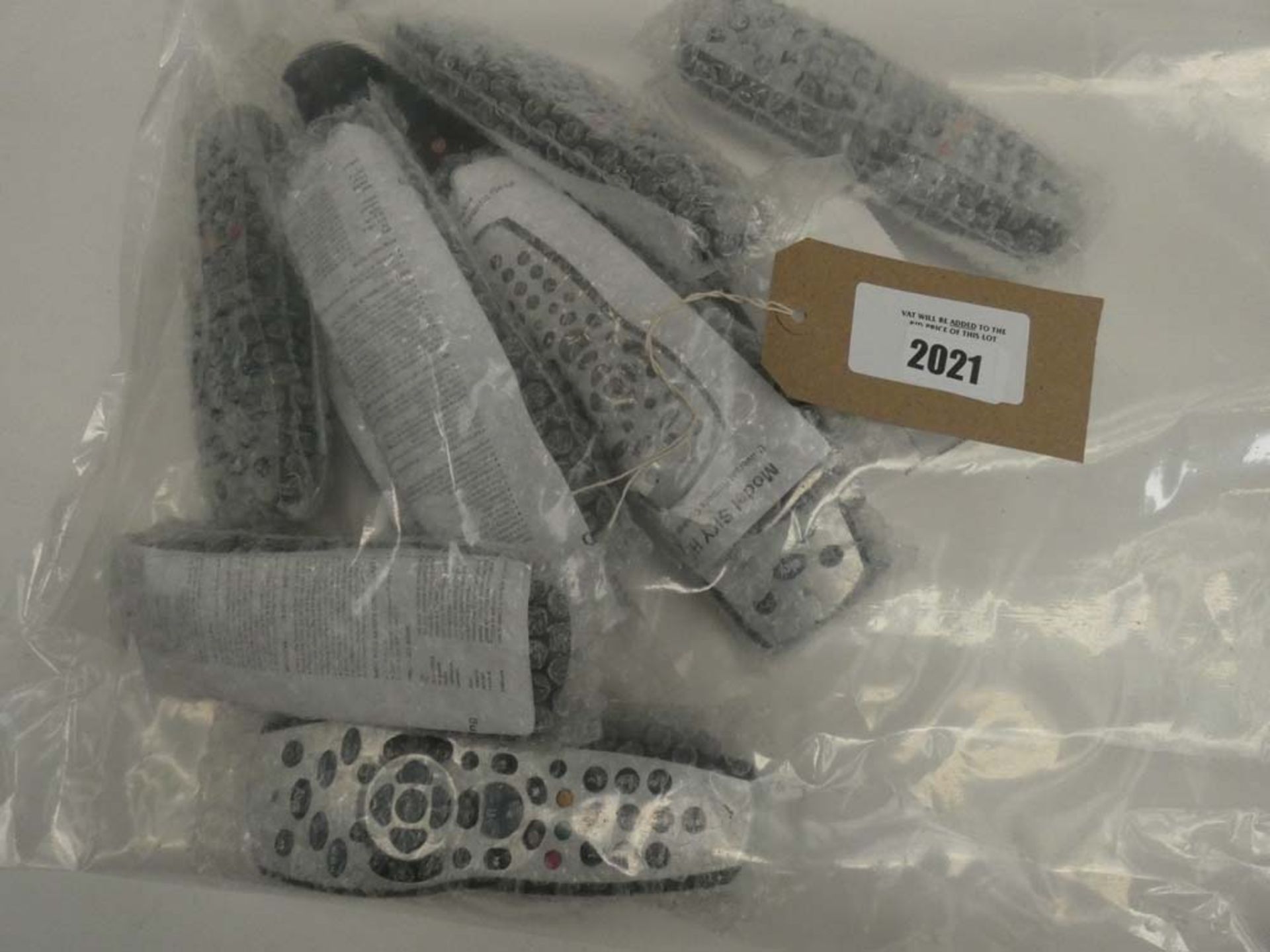 Bag containing quantity of remote controls