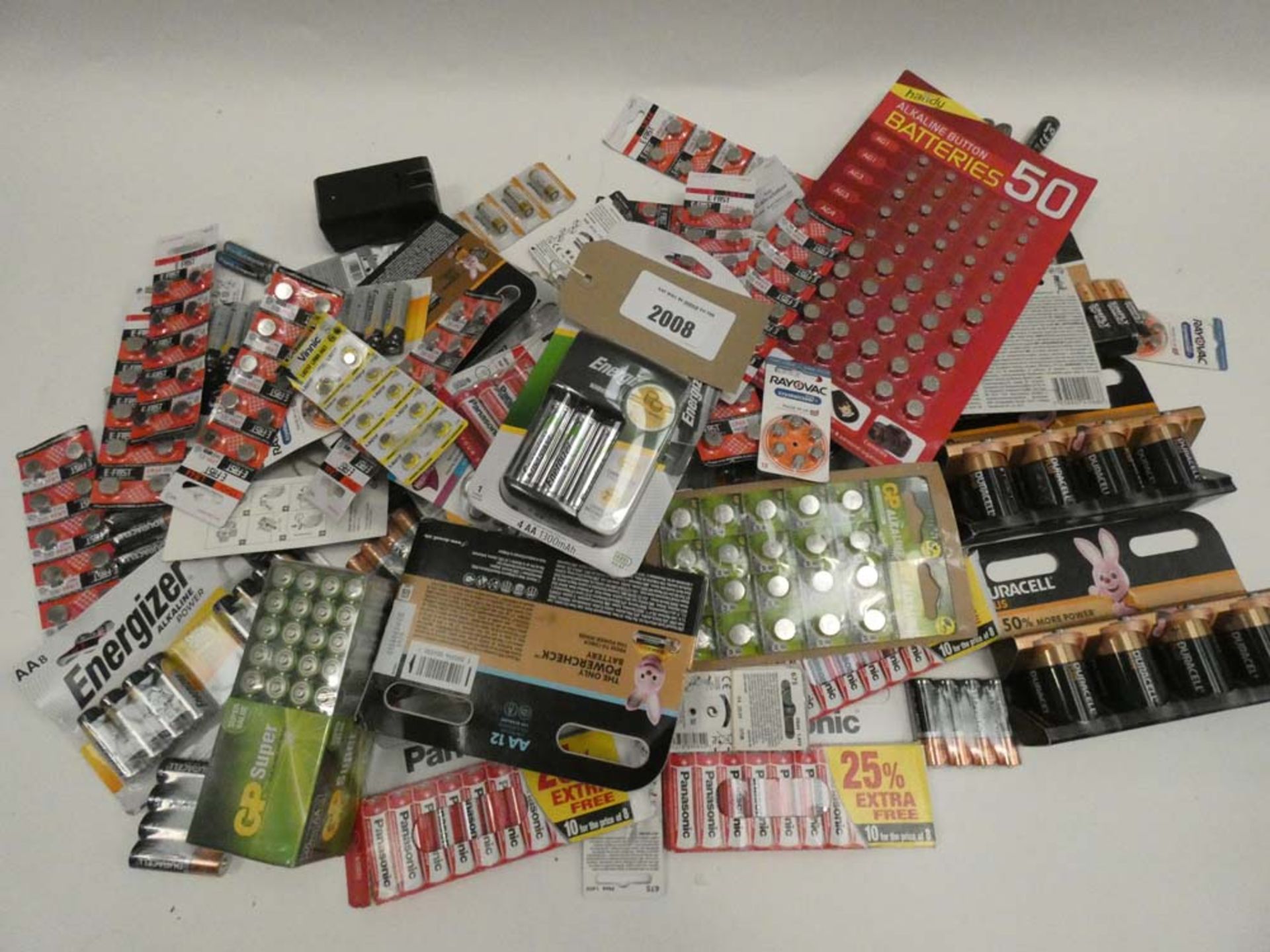 Bag containing quantity of various sized batteries