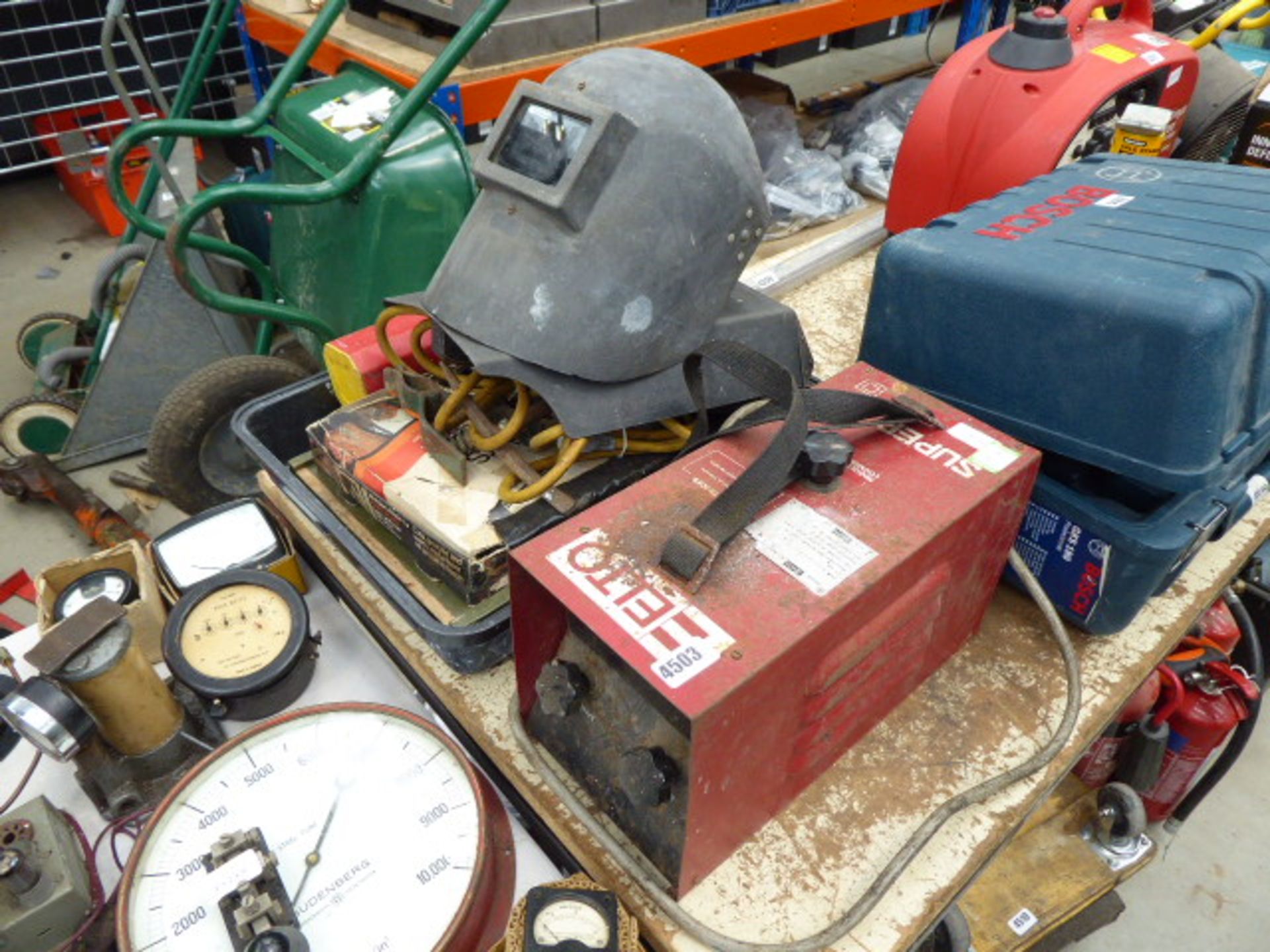 Super 90 welder with quantity of welding rods and equipment