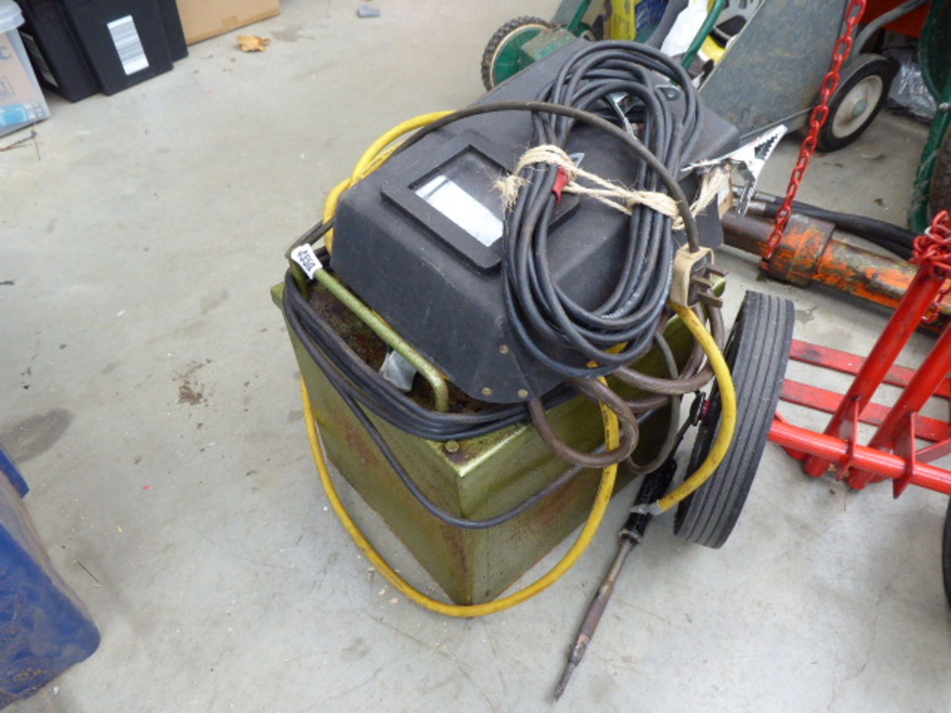 Vintage welder and helmet