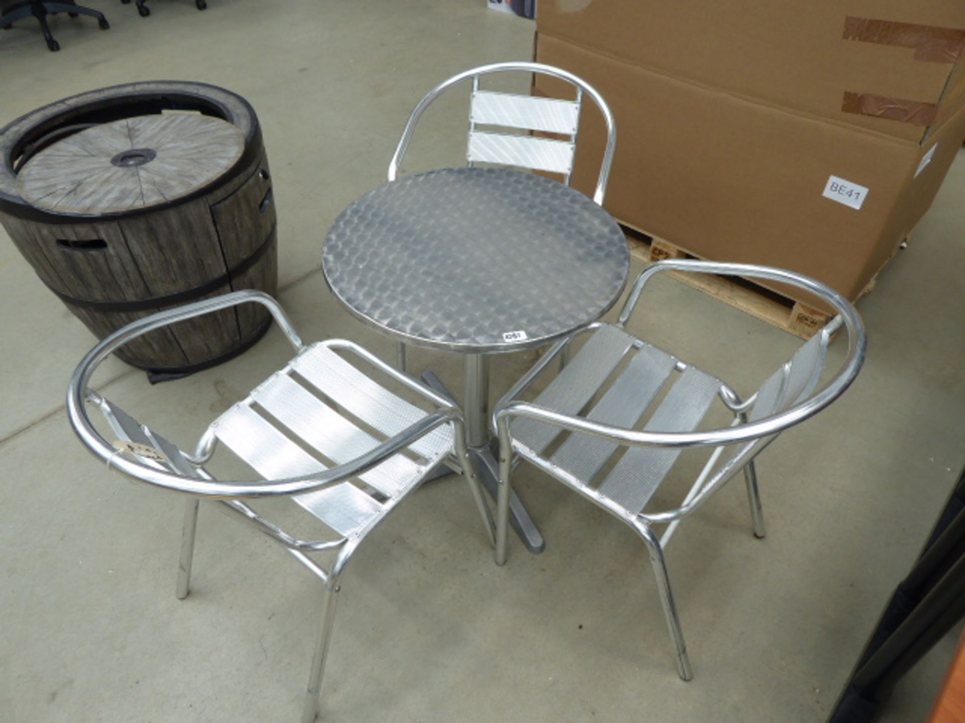 3 bistro chairs and table
