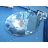 Oval bevelled mirror