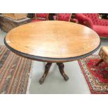 Oval inlaid Victorian loo table