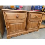 Pair of pine bedside units