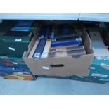 8 boxes containing travelling guides, reference books, autobiographies and novels