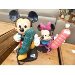Mickey and Minnie Mouse vintage telephone set